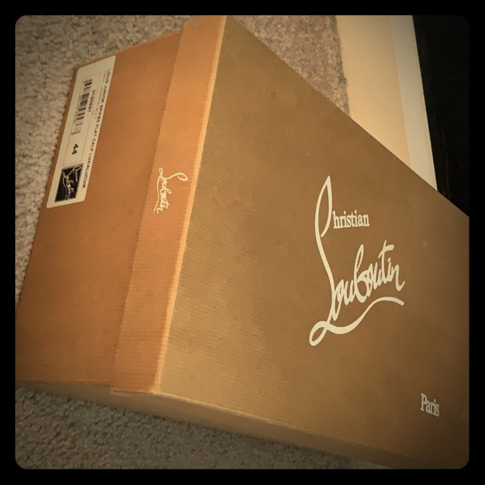 Christian louboutin louis junior spikes flat calf
